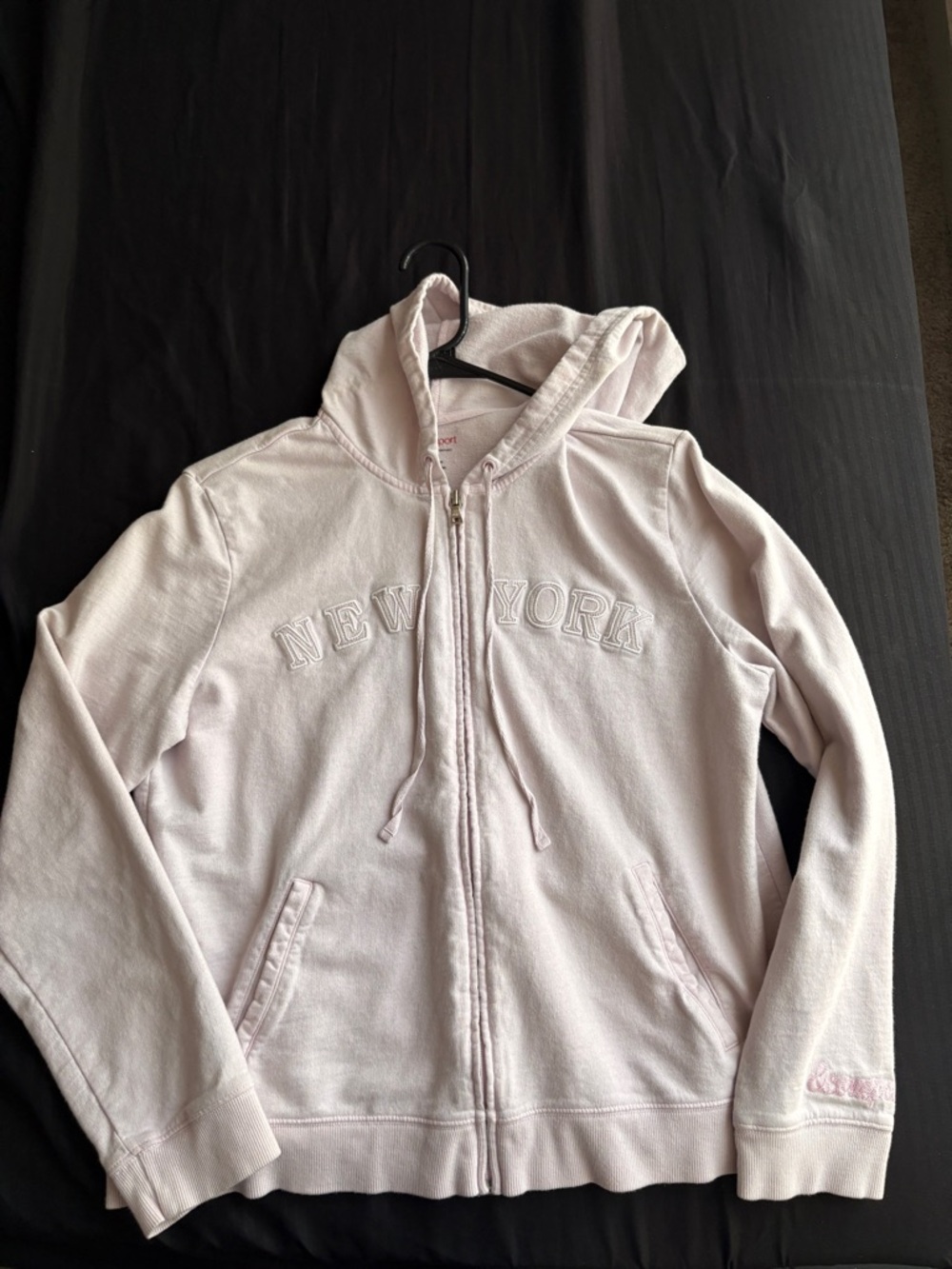 Y2K New York & Company Light Pink Zip-Up Hoodie